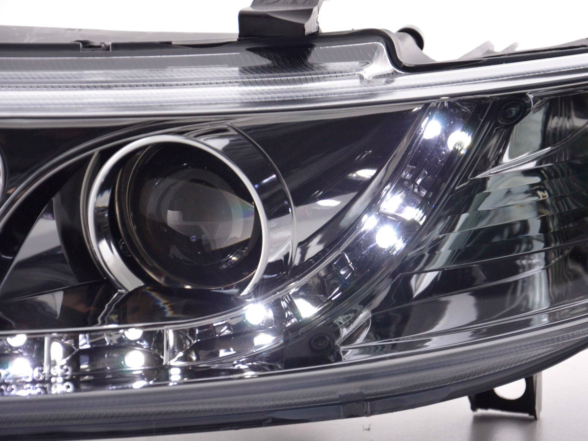 Headlight set Daylight LED DRL look Seat Leon Type 1M 99-05 chrome