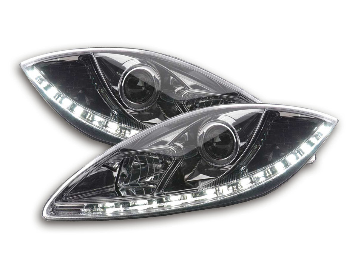Headlight set Daylight LED DRL look Skoda Octavia Type 1U 01-04 chrome