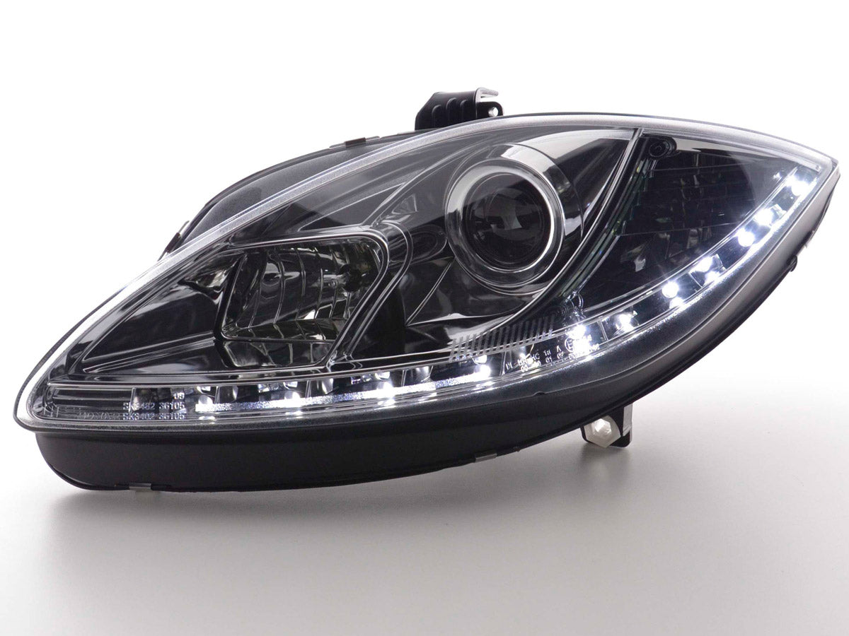 Headlight set Daylight LED DRL look Seat Leon 1P 09- chrome