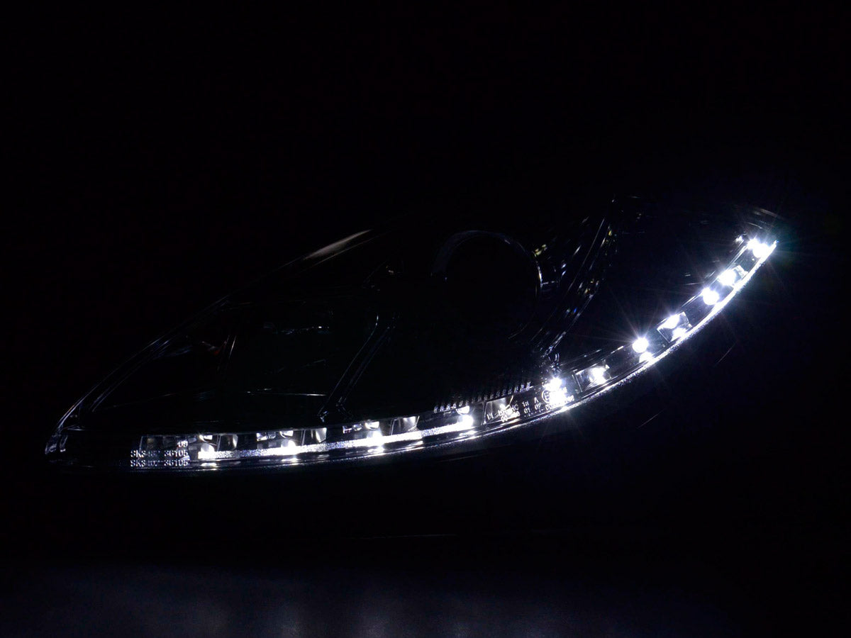 Headlight set Daylight LED DRL look Seat Leon 1P 09- chrome