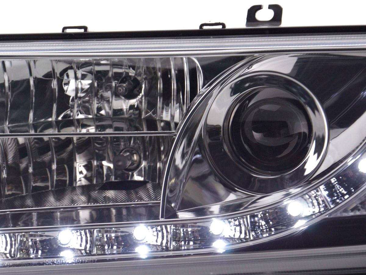 Headlight set Daylight LED DRL look Skoda Octavia Type 1U 01-04 chrome
