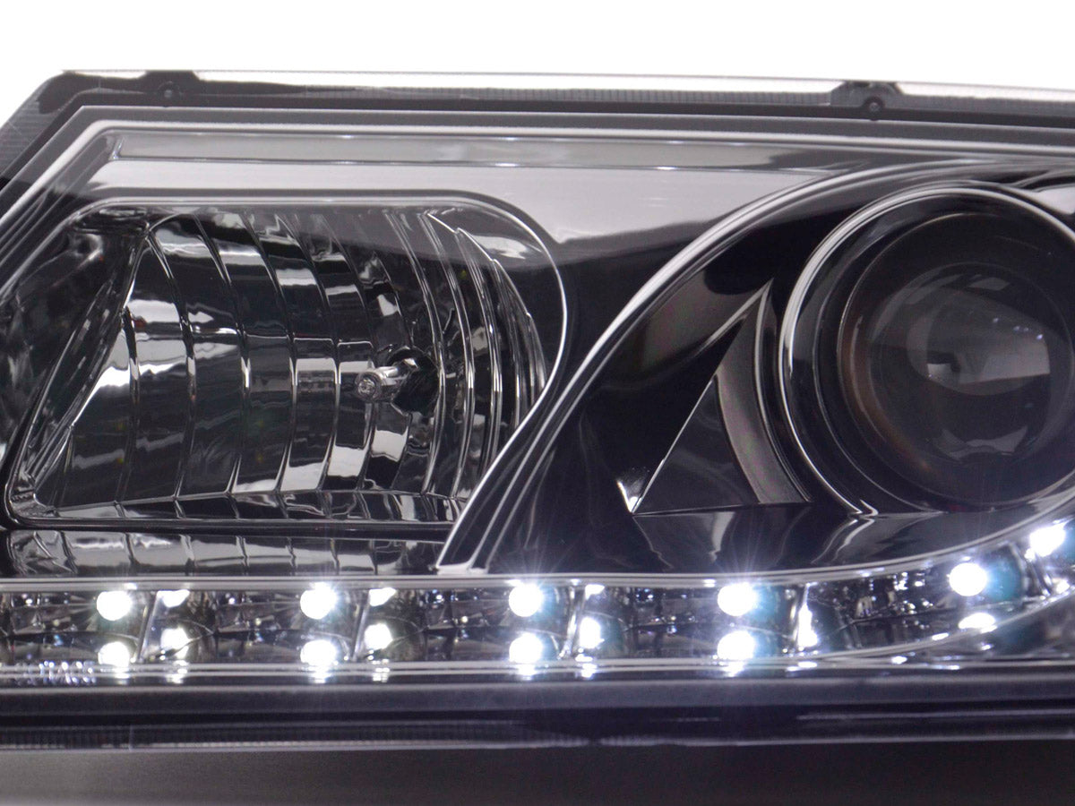 Headlight set Daylight LED DRL look Skoda Octavia type 1Z 04-08 chrome