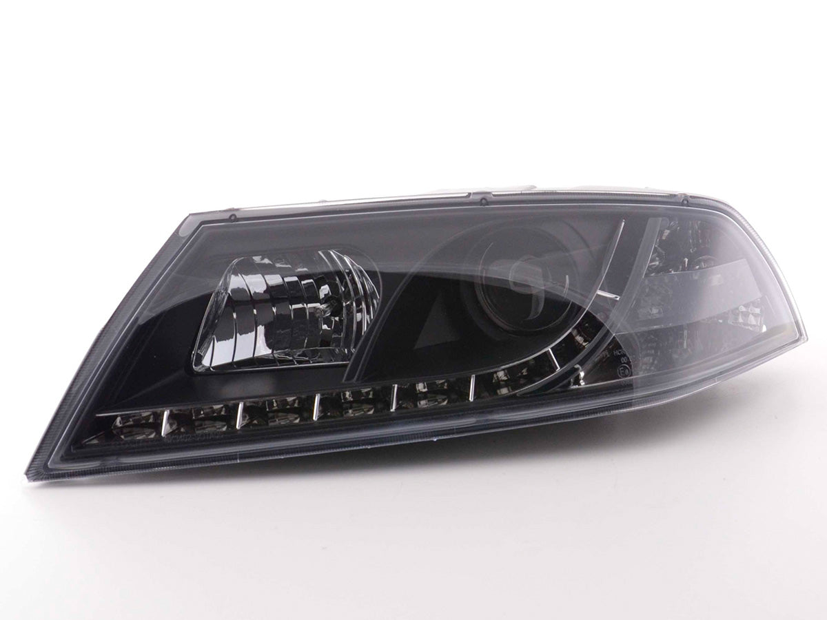 Headlight set Daylight LED DRL look Volvo S40/V40 Type V 96-04 black