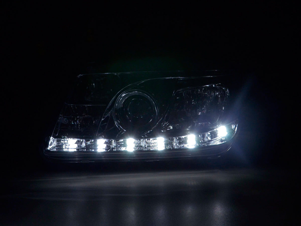 Headlight set Daylight LED daytime running light VW Bora 98-05 chrome