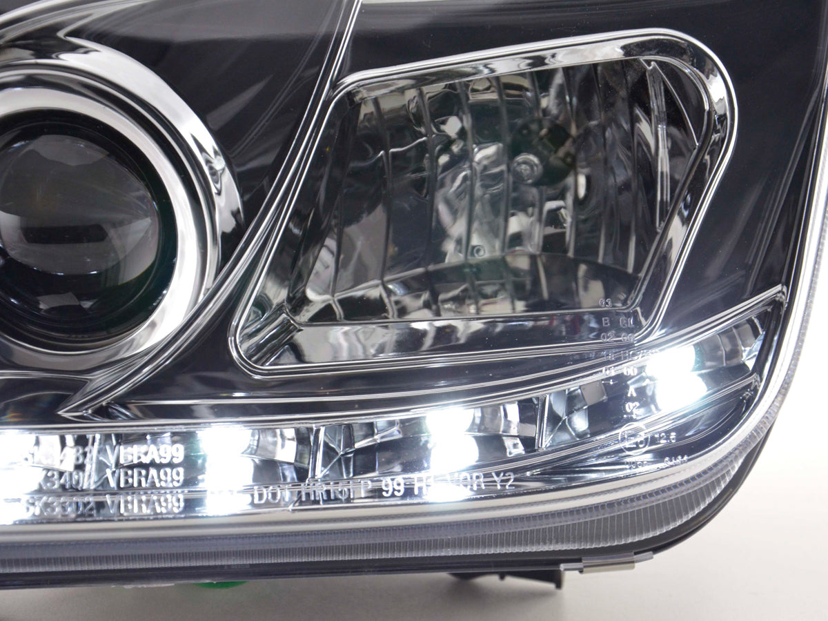 Headlight set Daylight LED daytime running light VW Bora 98-05 chrome