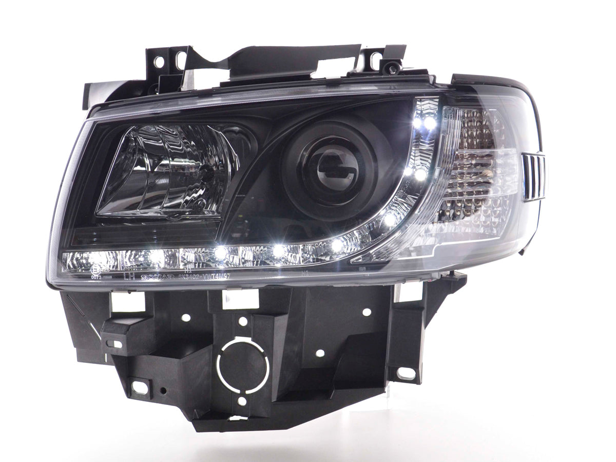 Headlight set Daylight LED DRL look VW Bus Type T5 03-09 chrome