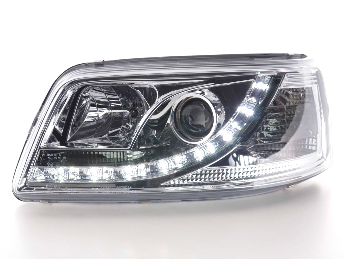 Headlight set Daylight LED DRL look VW Golf 3 type 1HXO 1EXO 91-97 chrome