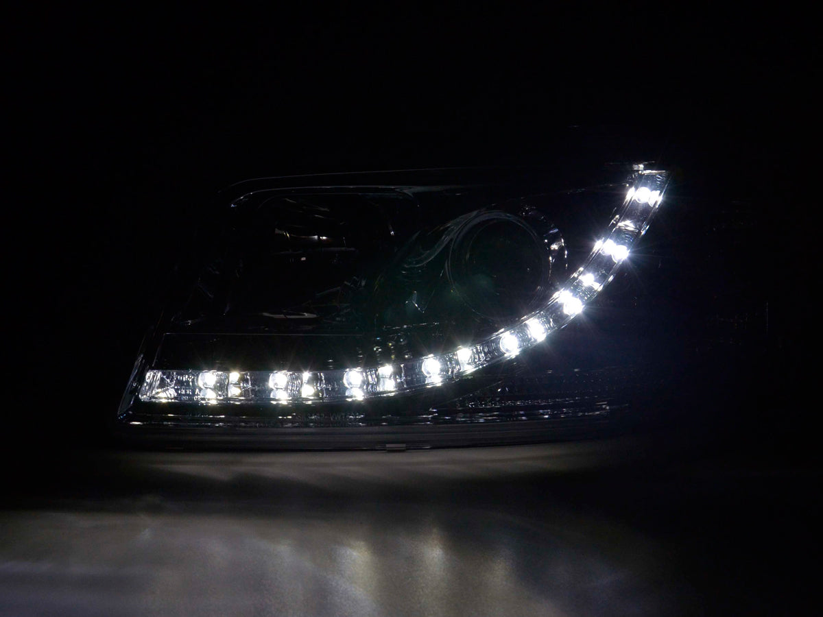 Headlight set Daylight LED DRL look VW Golf 3 type 1HXO 1EXO 91-97 chrome