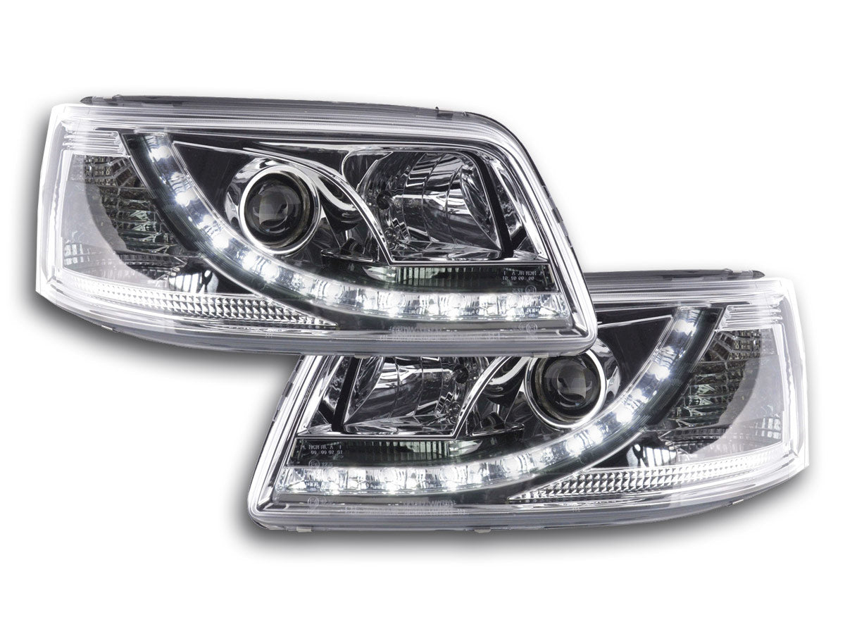 Headlight set Daylight LED DRL look VW Golf 3 type 1HXO 1EXO 91-97 chrome