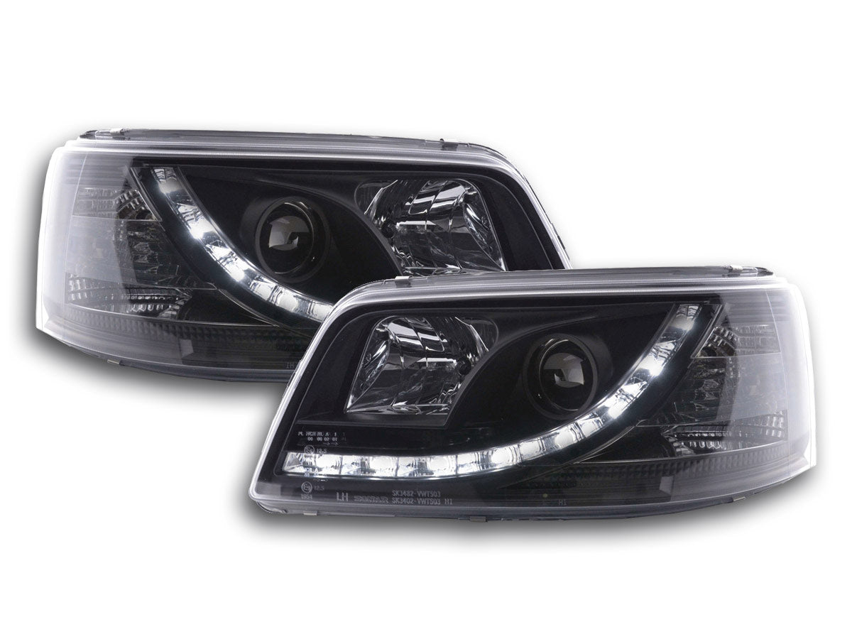 Headlight set Daylight LED DRL look VW Golf 3 type 1HXO 1EXO 91-97 black