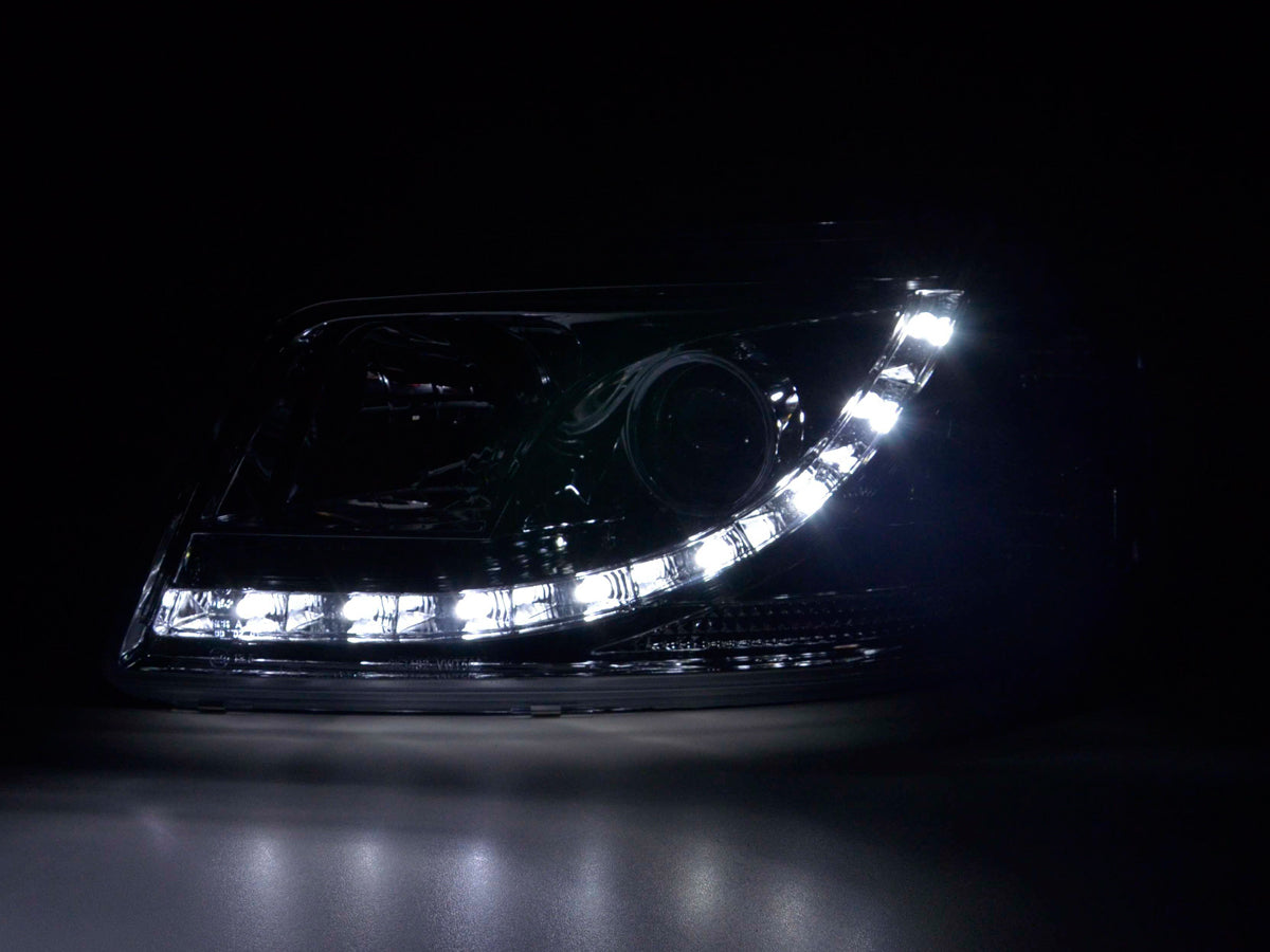 Headlight Set Daylight LED daytime running light VW Bus T5 03-09 chrome