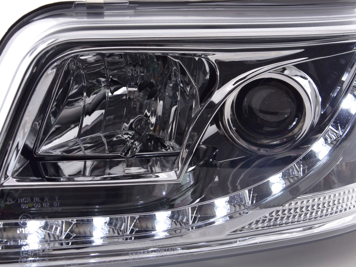 Headlight Set Daylight LED daytime running light VW Bus T5 03-09 chrome