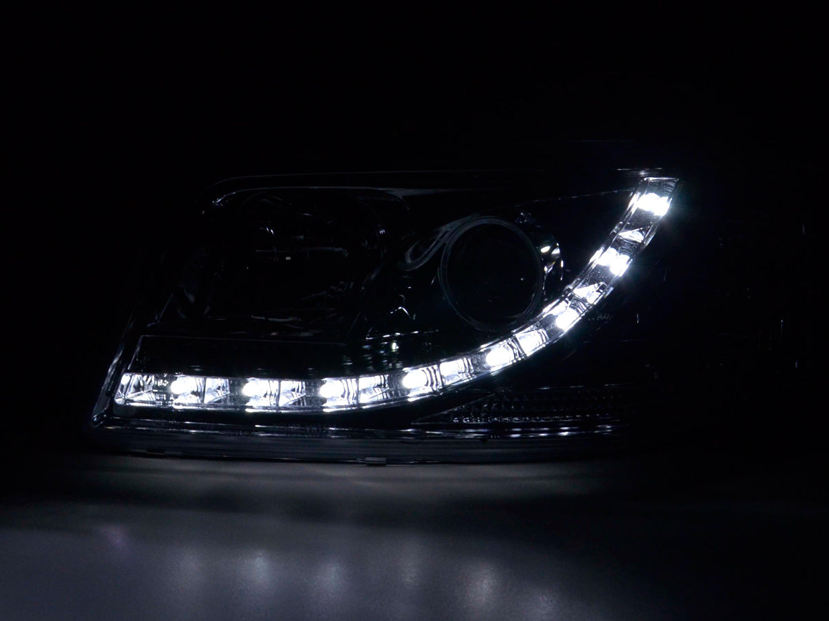 Headlight Set Daylight LED daytime running light VW Bus T5 03-09 chrome