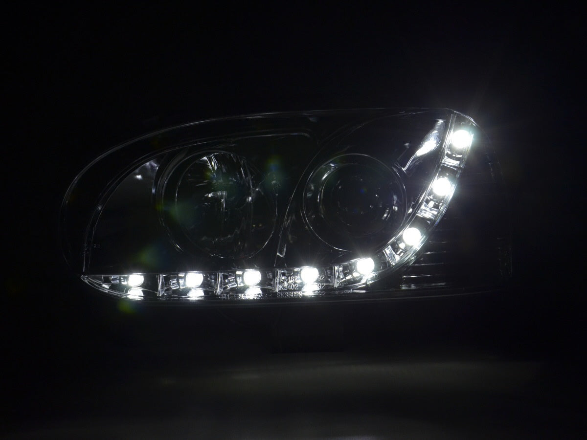 Headlight Set Daylight LED daytime running light VW Golf 3 91-97 chrome for right-hand drive