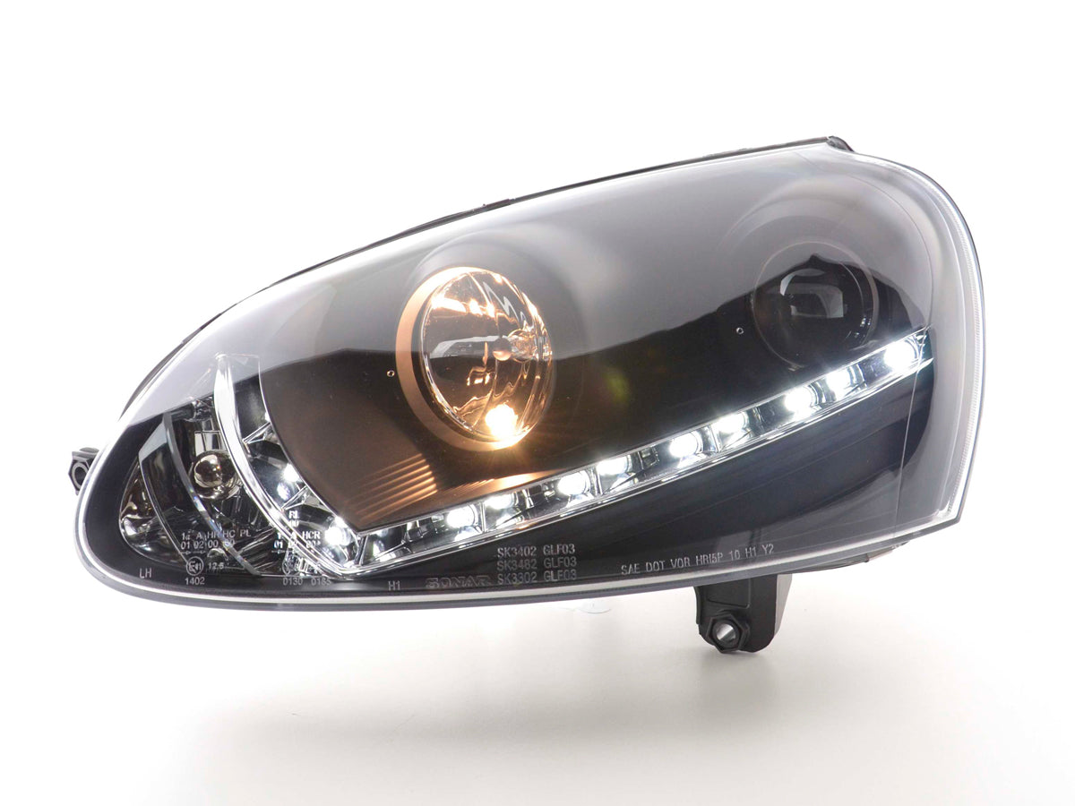 Scheinwerfer Set Daylight LED Tagfahrlicht VW Golf 5 Typ 1K  03-08 schwarz
