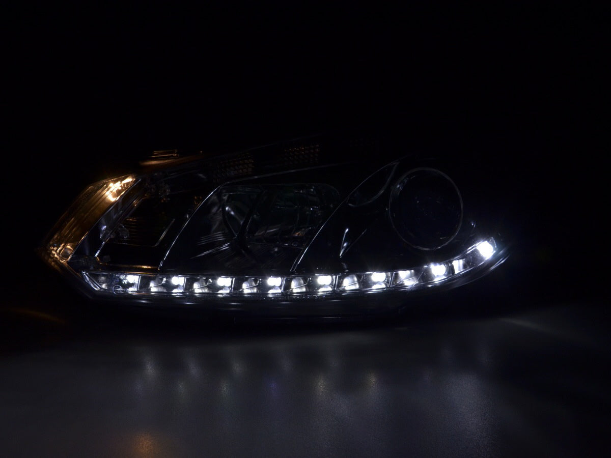 Scheinwerfer Set Daylight LED Tagfahrlicht VW Golf 6 Typ 1K  08- chrom für Rechtslenker