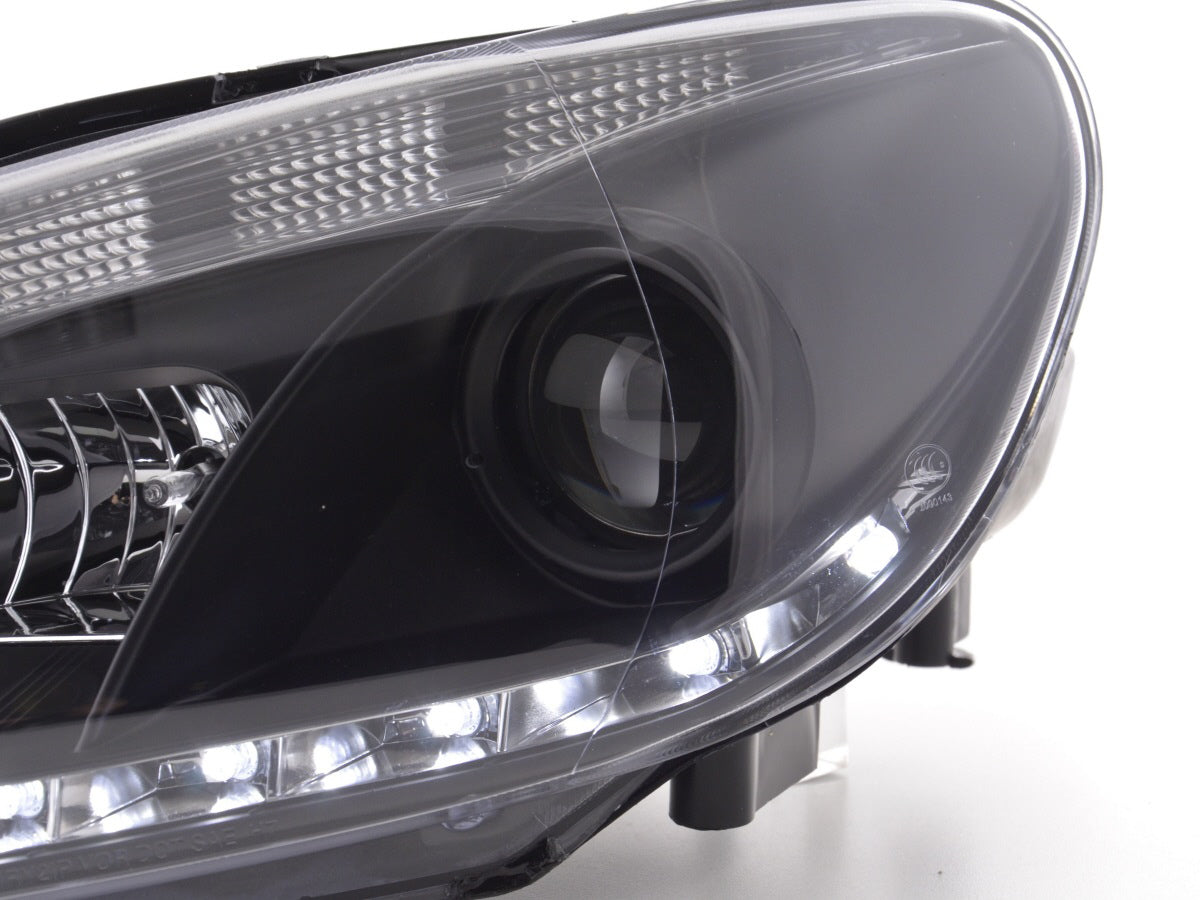 Scheinwerfer Set Daylight LED Tagfahrlicht VW Golf 6 Typ 1K  08- schwarz für Rechtslenker
