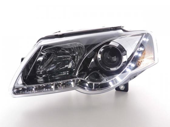 Headlight set Daylight LED DRL look VW Polo type 9N3 05-09 chrome
