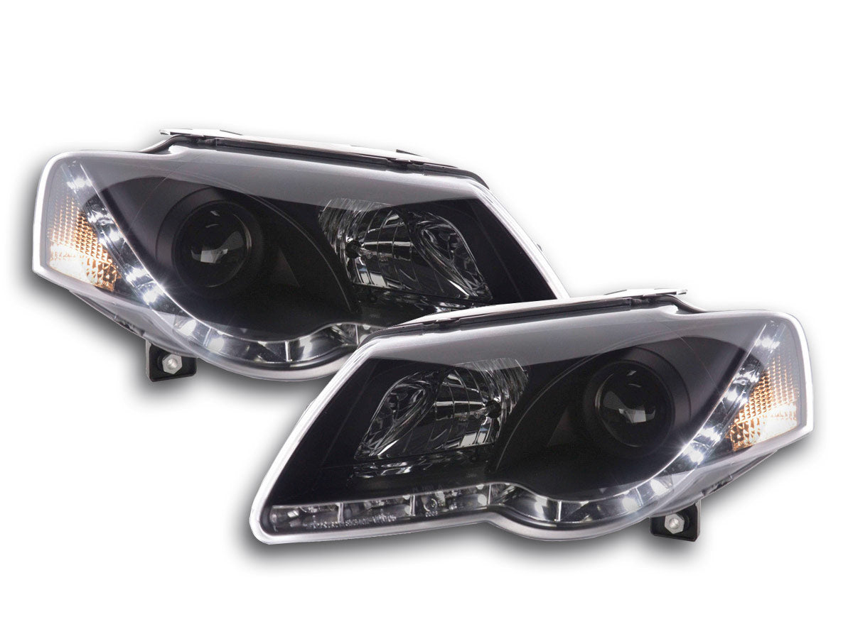 Headlight set Daylight LED DRL look VW Polo type 9N3 05-09 chrome
