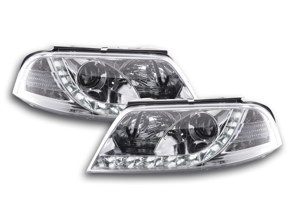 Headlight set Daylight LED DRL look VW Passat type 3BG 00-05 chrome