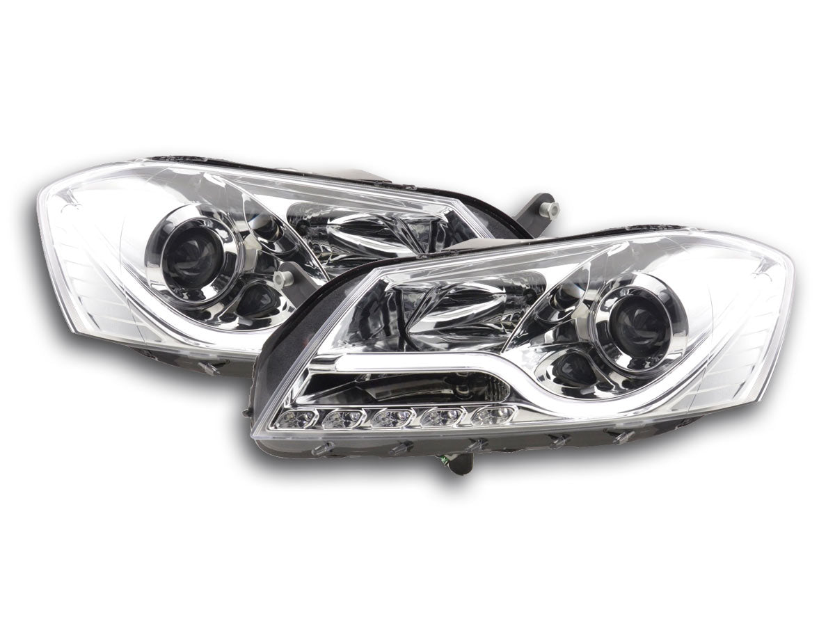 Headlight set Daylight LED DRL look VW Passat B7 3C 10- chrome