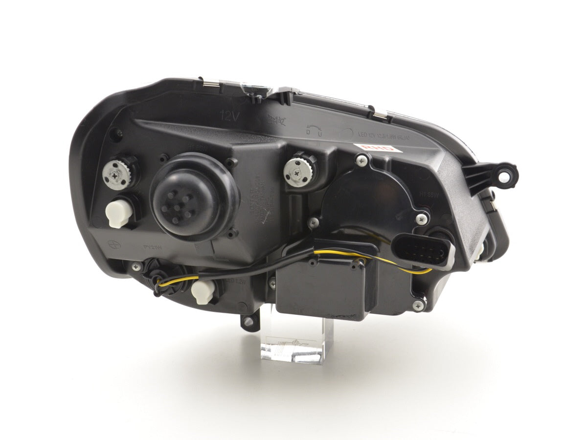 Headlight set Daylight LED DRL look VW Polo type 9N3 05-09 black for right-hand drive