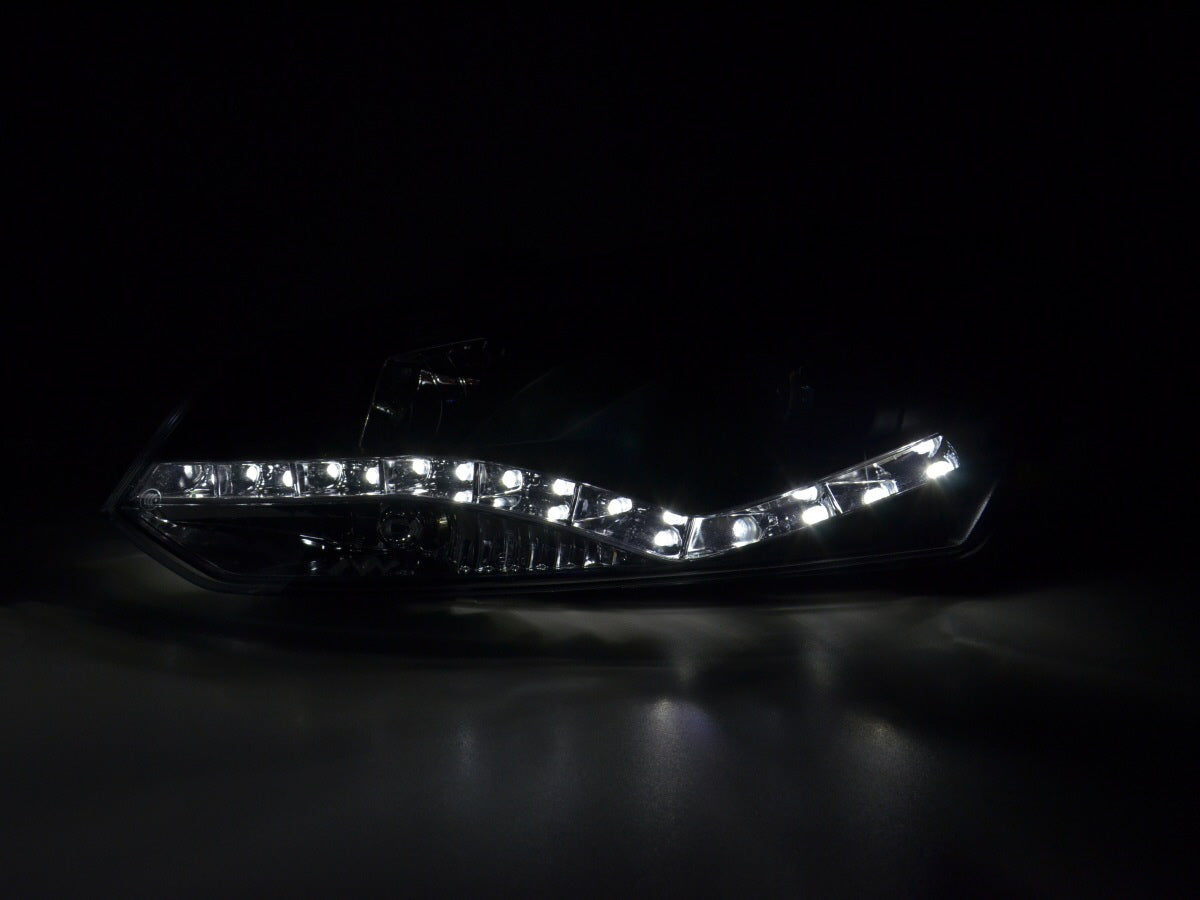 Scheinwerfer Set Daylight LED Tagfahrlicht VW Polo 6R  09- schwarz für Rechtslenker