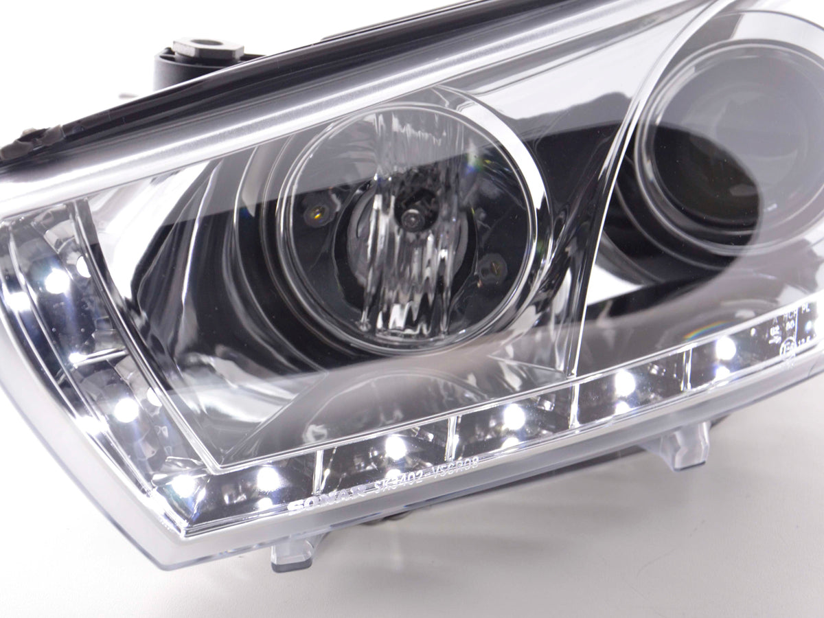 Headlight set Daylight LED DRL look VW Scirocco 3 Type 13 08-14 chrome