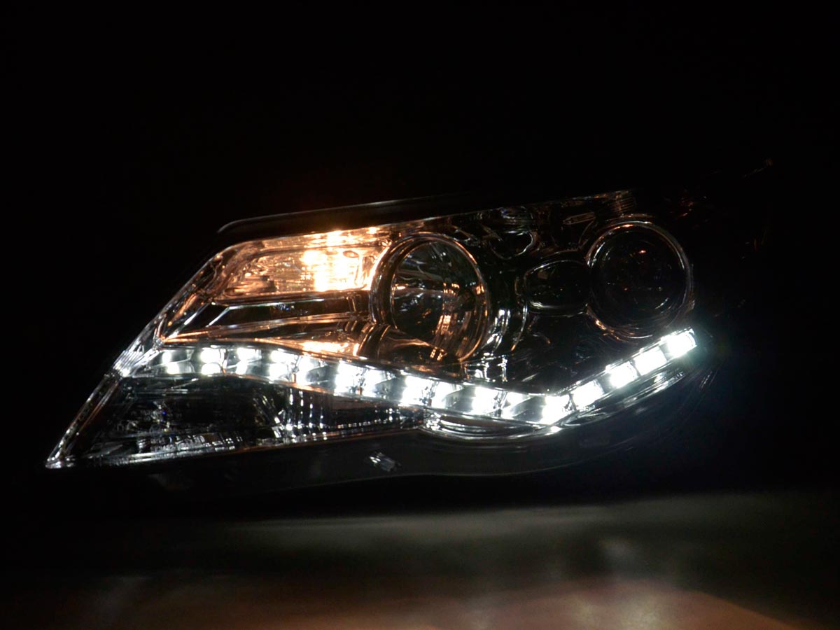 Scheinwerfer Set Daylight LED Tagfahrlicht VW Tiguan  07-11 chrom