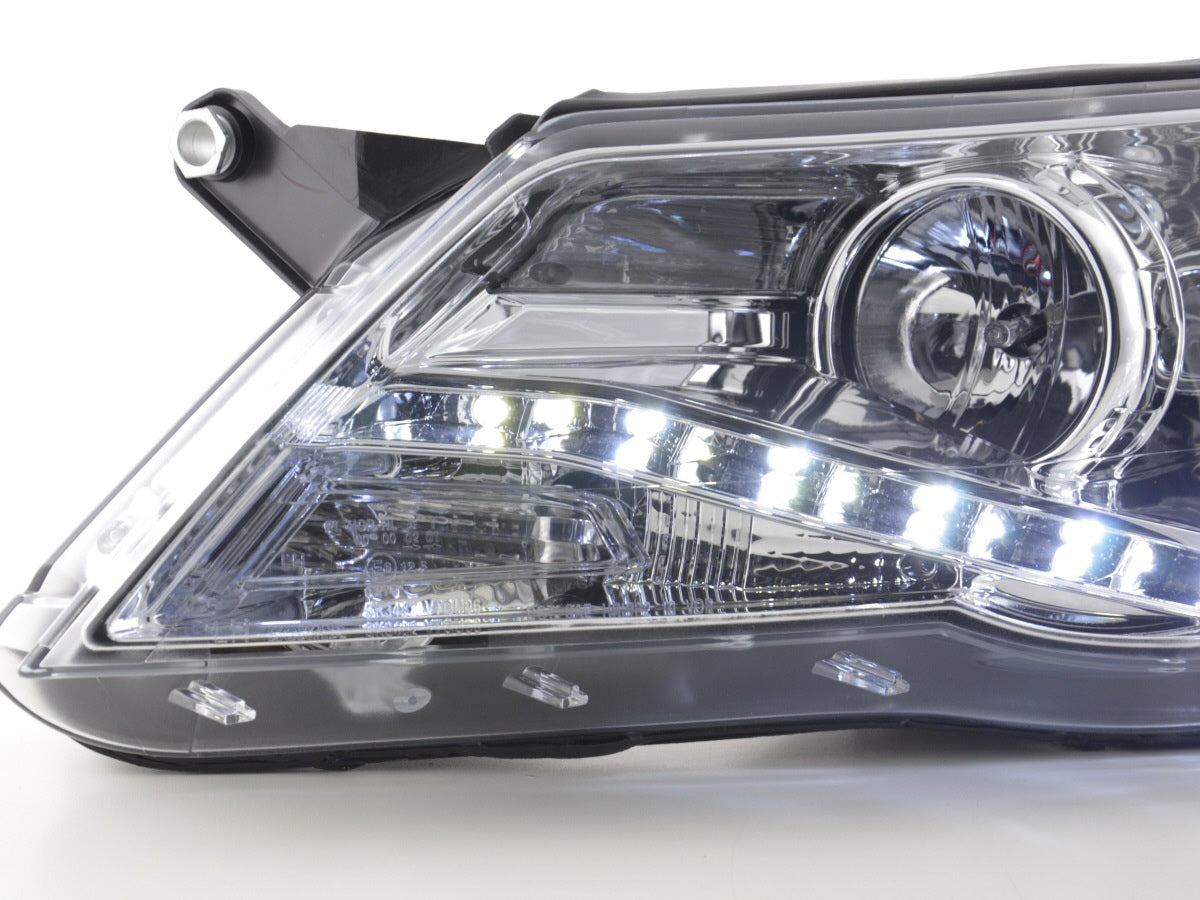 Headlight set Daylight LED DRL look VW Tiguan 07-11 chrome for right-hand drive