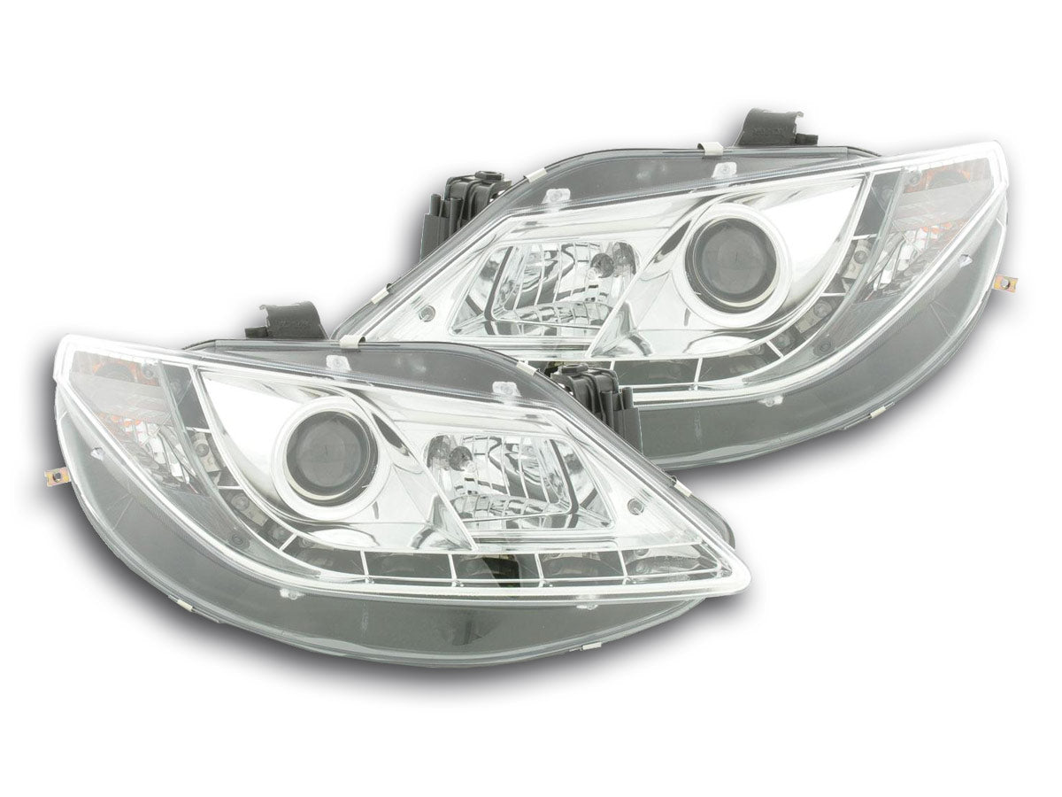 Headlight set Daylight LED DRL look Seat Ibiza Type 6L 03-08 black