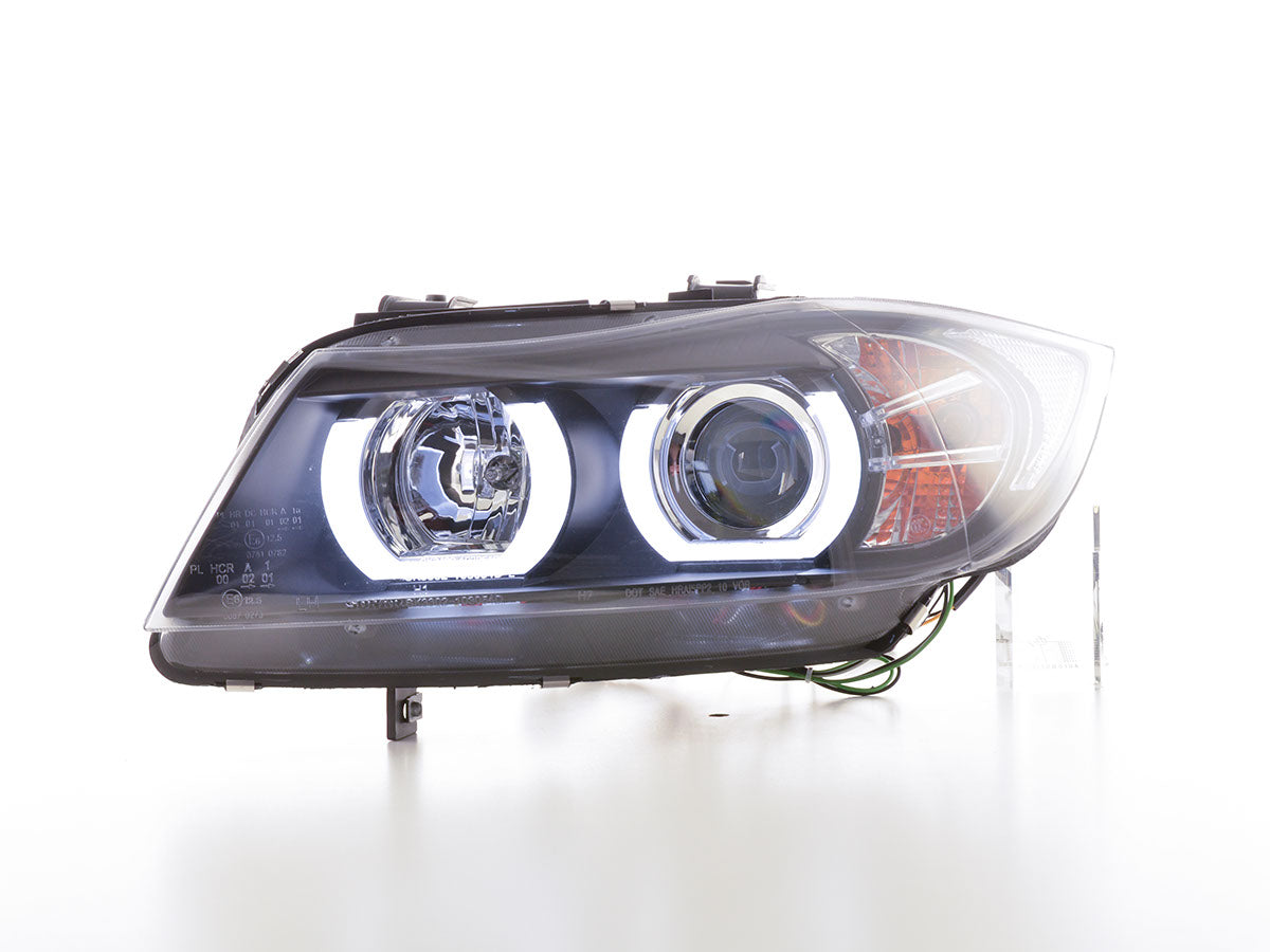 Headlight set Xenon Daylight LED DRL look BMW 3 Series E90/E91 05-08 black