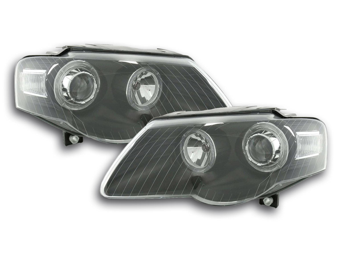 Headlight set Angel Eyes VW Passat Type B6 05-11 black