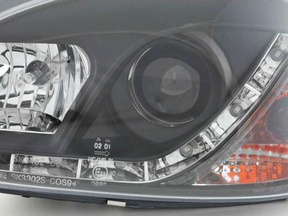 Headlight set Daylight LED DRL look Opel Corsa D 06- chrome