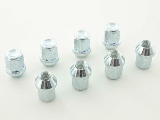 Radmuttern Set (8 Stk.) Länge 23mm Kegelbund M14X1,5 silber