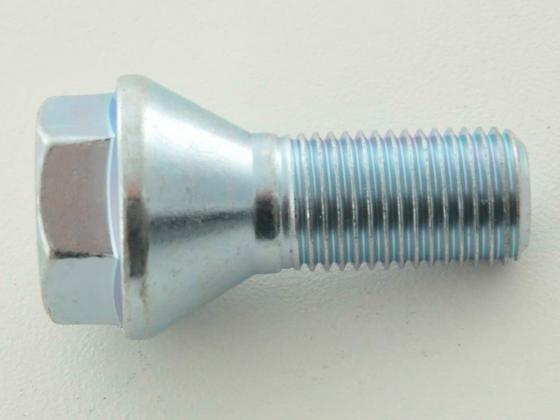 Radschraube einzeln Kegelbund Gewindelänge 21mm M12x1,25 silber