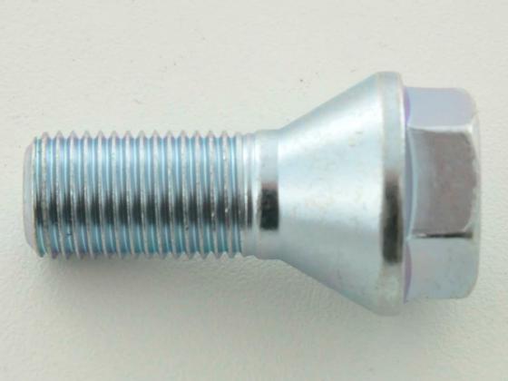 Radschraube einzeln Kegelbund Gewindelänge 21mm M12x1,25 silber