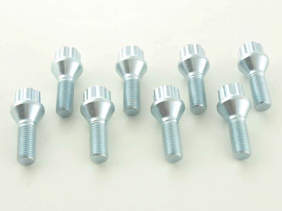 Radschrauben Set (8 Stk.) Kegelbund Schaftlänge 42mm M12x1,25 silber