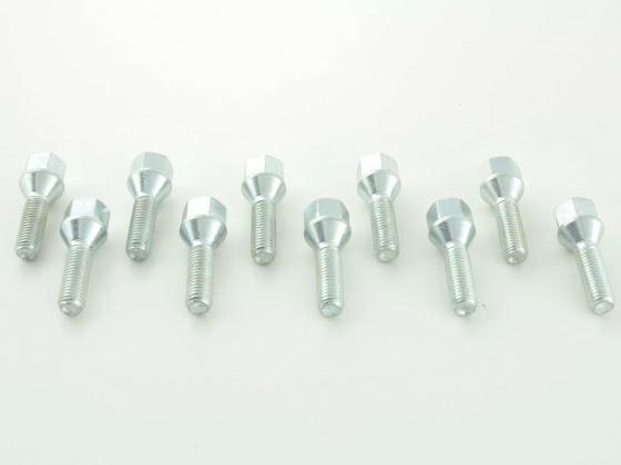 Radschrauben Set (10 Stk.) Kegelbund Schaftlänge 60mm M12x1,25 silber