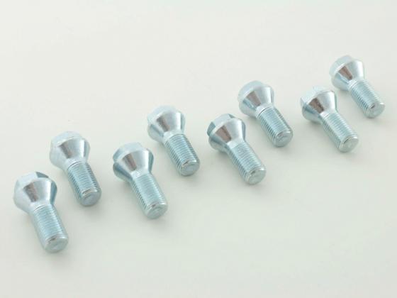 Radschrauben Set (8 Stk.) Schaftlänge 26mm Kegelbund Kurzkopf silber M14x1,5