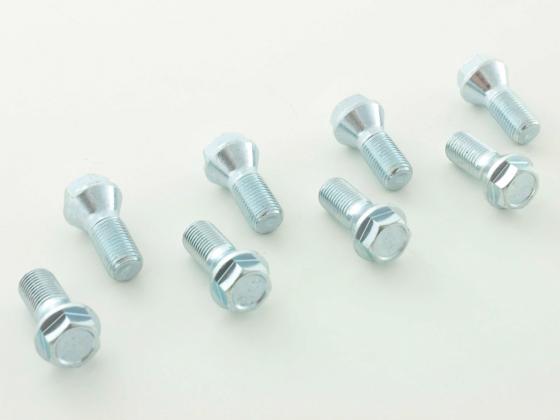Radschrauben Set (8 Stk.) Schaftlänge 26mm Kegelbund Kurzkopf silber M14x1,5