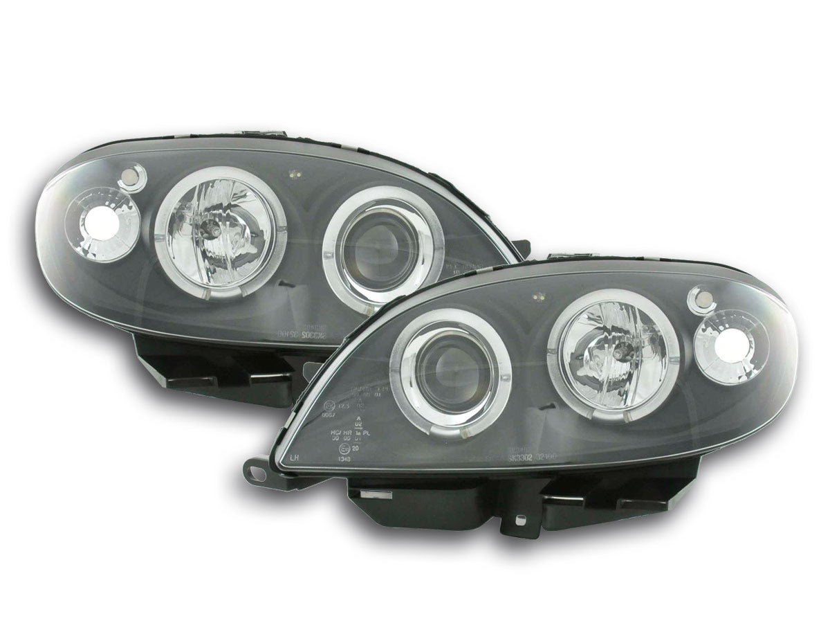 Headlight set Citroen Saxo 00-02 black