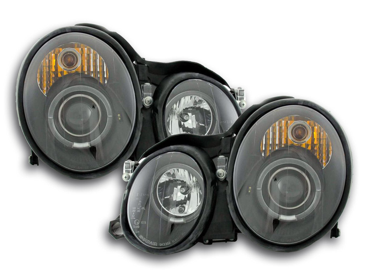 Headlight set Mercedes CLK type W208 98-02 black
