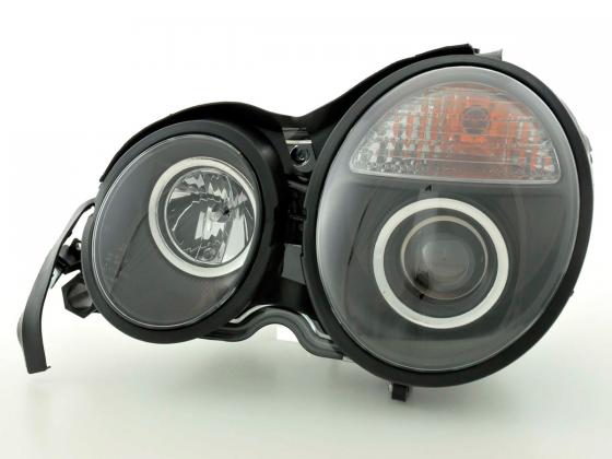 Headlight set Mercedes E-Class type W210 95-98 black for right-hand drive