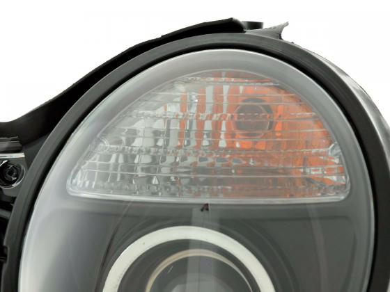 Headlight set Mercedes E-Class type W210 95-98 black for right-hand drive