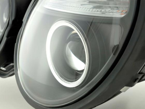 Headlight set Mercedes E-Class type W210 95-98 black for right-hand drive