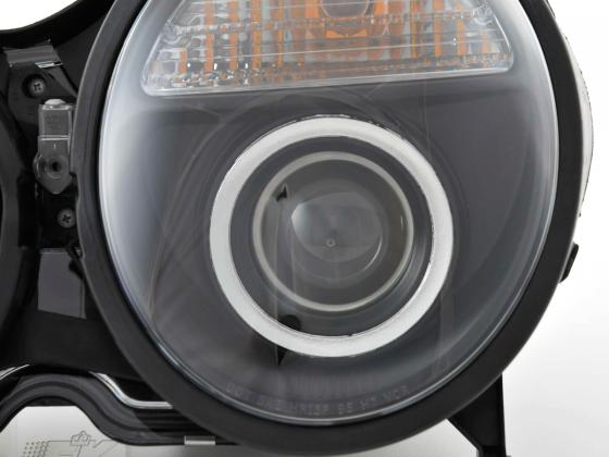Headlight set Mercedes E-Class type W210 99-01 black for right-hand drive