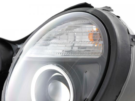 Headlight set Mercedes E-Class type W210 99-01 black for right-hand drive