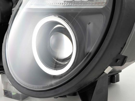 Headlight set Mercedes E-Class type W210 99-01 black for right-hand drive