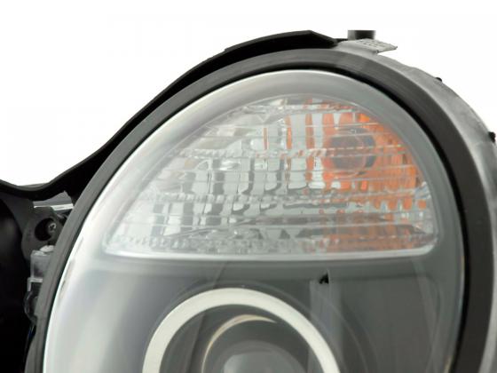 Headlight set Mercedes E-Class type W210 99-01 black for right-hand drive